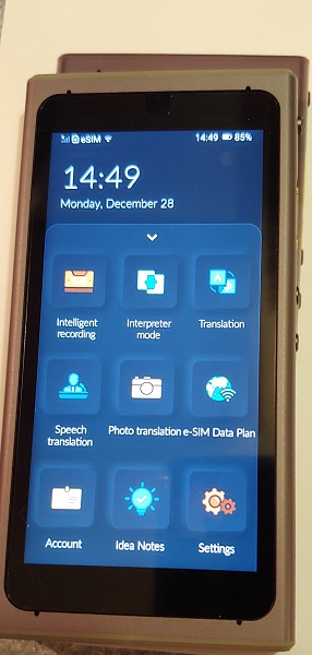 Langogo Summit Language Translator Review Menu