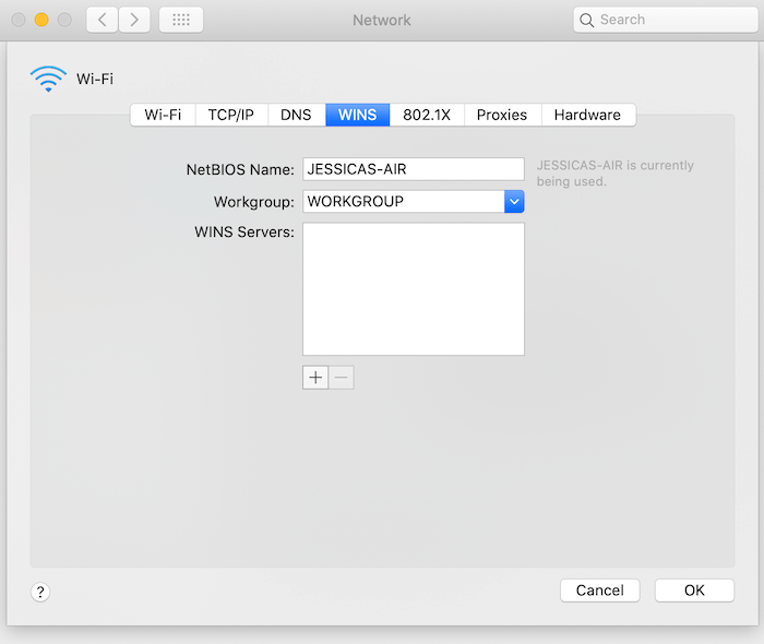 You'll need to enter the Workgroup for the Windows PC that you want to connect to. 