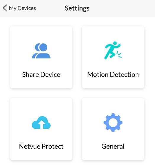 Netvue Vigil 2 Outdoor Security Camera Review Menu