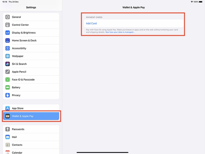 Set Up Apple Pay Ipad Wallet Settings