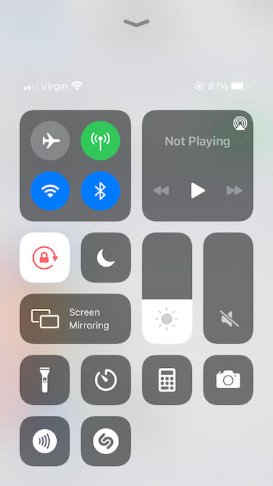 The Shazam icon will now appear in your Control Center. 