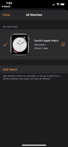 Switch Apple Watch Iphone Unpair Watch