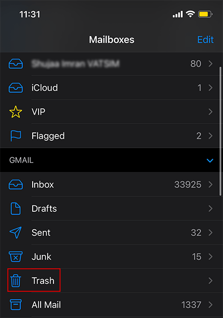 Blocked Senders Mail Sender Trash