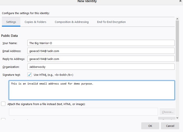 Thundebird Identities Public Data Name Email Add