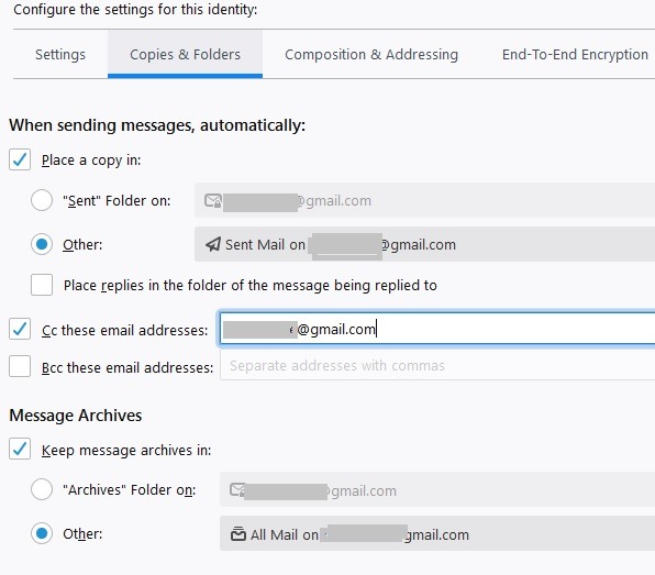 Thunderbird Identities Copies Folders