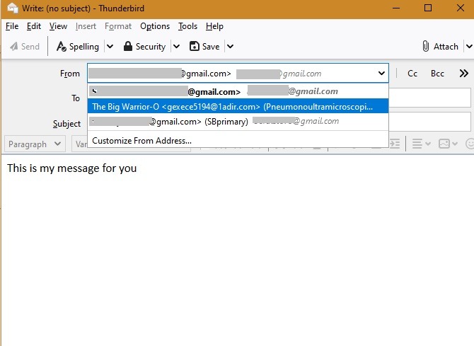 Thunderbird Identities Multiple Identities