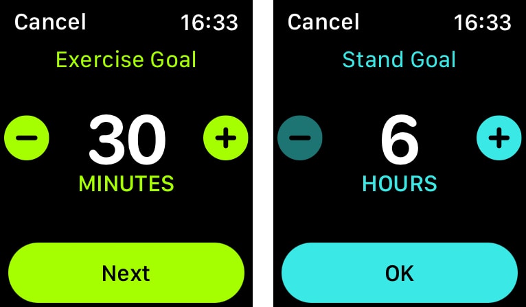 Activity Goals Apple Watch Excercise Stand Goals Adjustment