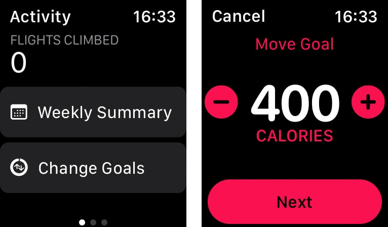 Activity Goals Apple Watch Move Goal Values Adjustment