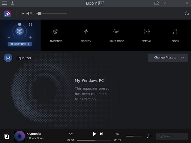 Boom 3d Desktop Review Interface