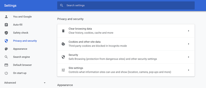 Google's Chrome can send websites a Do Not Track request.