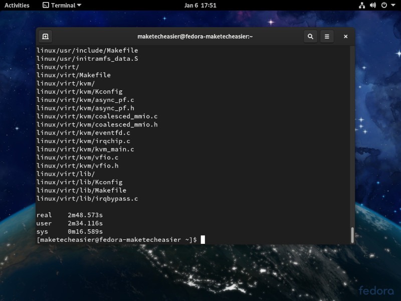 Clear Linux Fedora Time Test