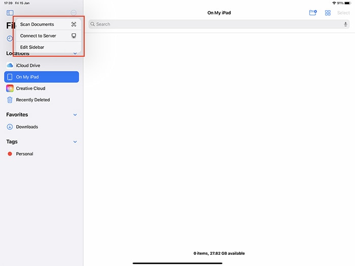 Files App Ios Editing Sidebar
