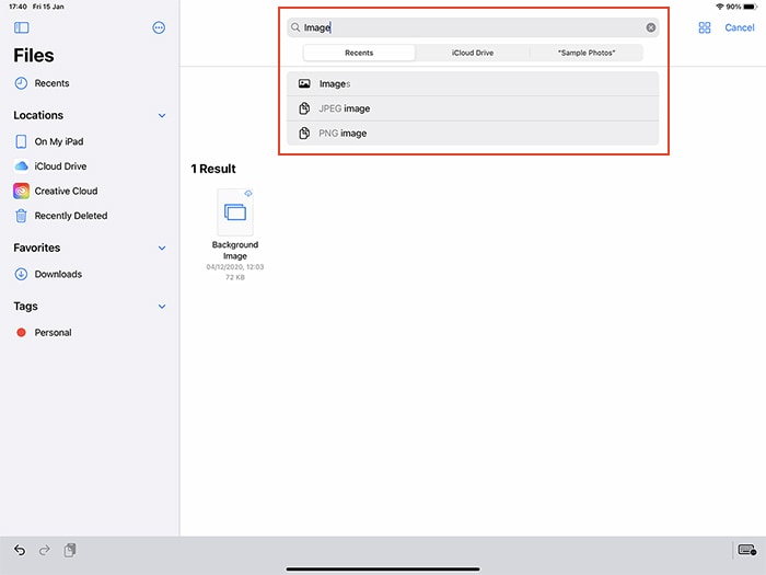 Files App Ios Search Functionality
