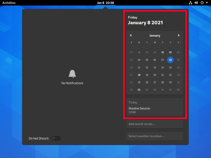 Gnome Shell Google Integration Calendar