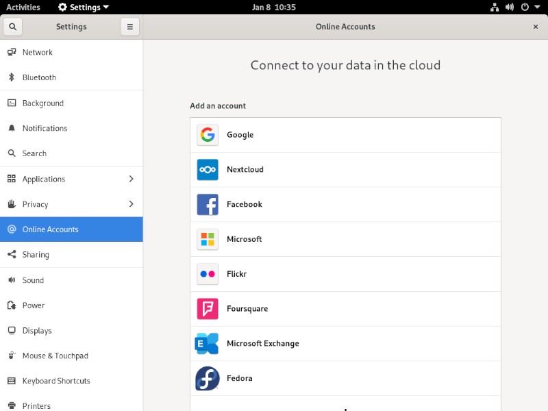 Gnome Shell Google Integration Online Accts