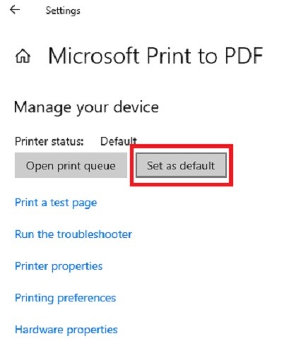 How To Set A Windows 10 Default Printer Default