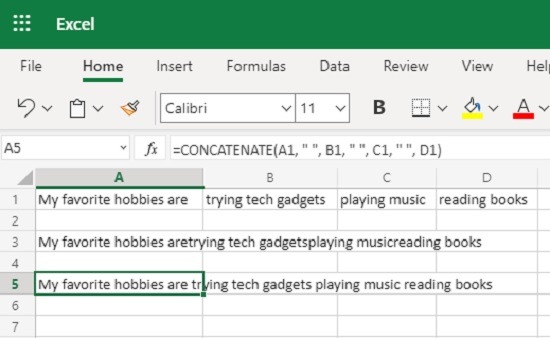 How To Use The Concatenate Function In Excel Space