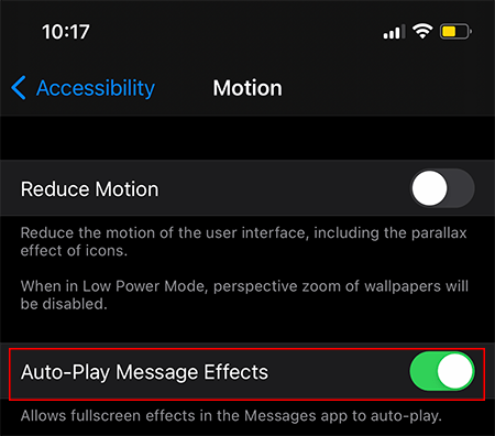 Imessage Motion Autoplay Effects