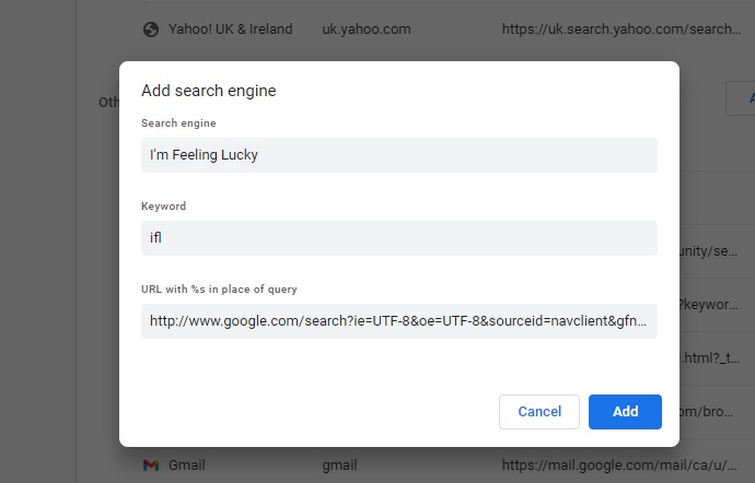 Im Feeling Lucky Google Add Search Engine 2
