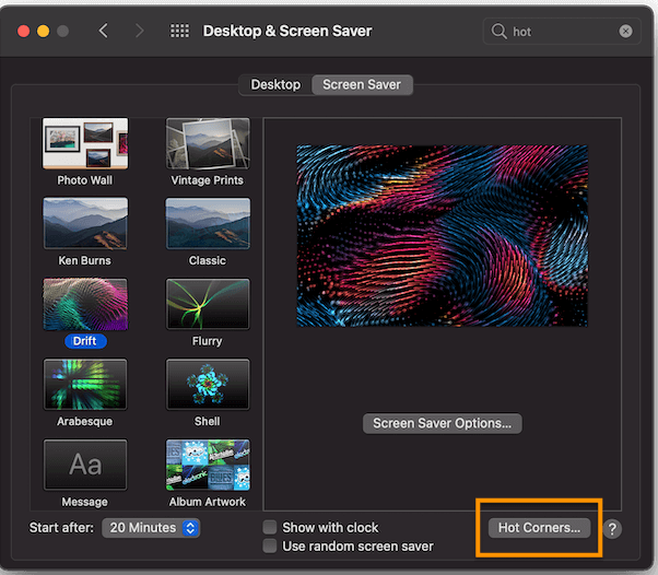 Keyboard Shortcuts Hot Corners