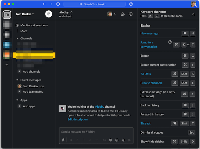 Keyboard Shortcuts Slack Preferences