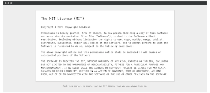 The MIT License website.