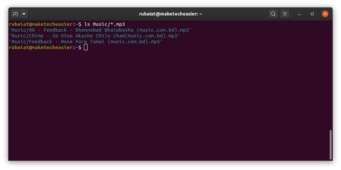 Ls Command Using Patterns