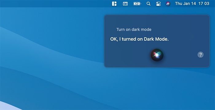 Macos Dark Mode Siri Confirmation