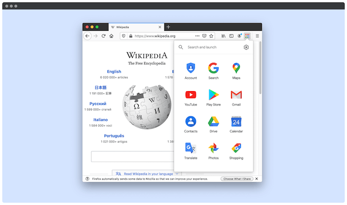 The G App Launcher app.