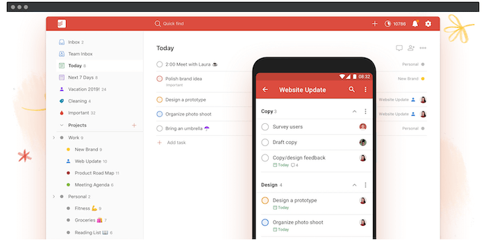 The Todoist productivity app.