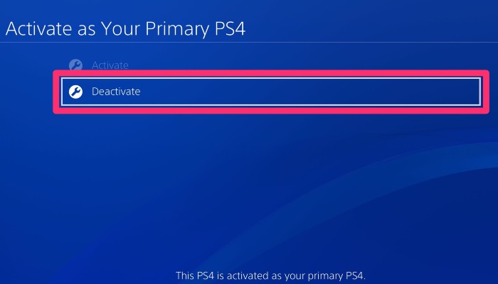 Ps4 Deactivate