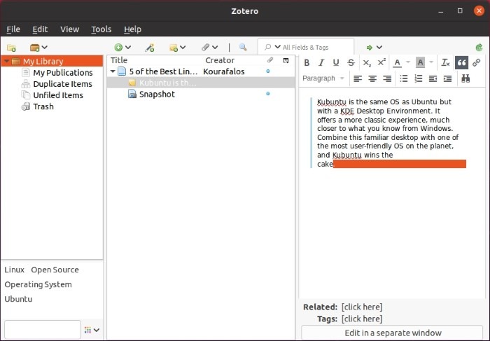 Research With Zotero Edit Note