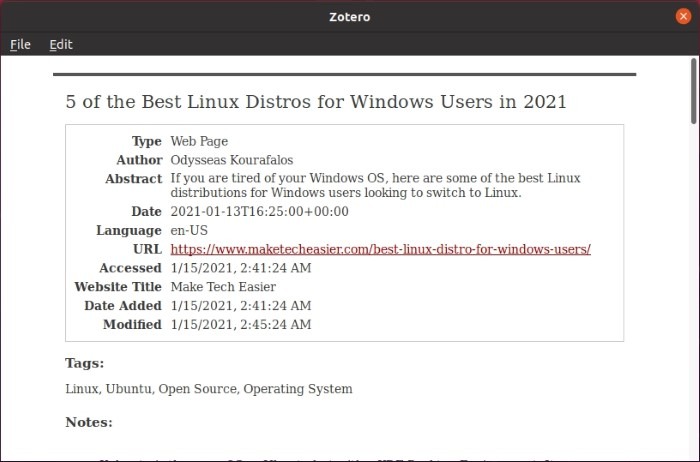 Research With Zotero Reports