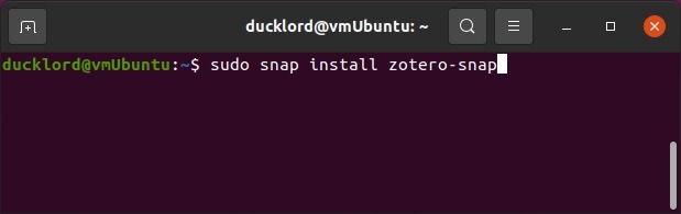 Research With Zotero Sudo Snap Installation