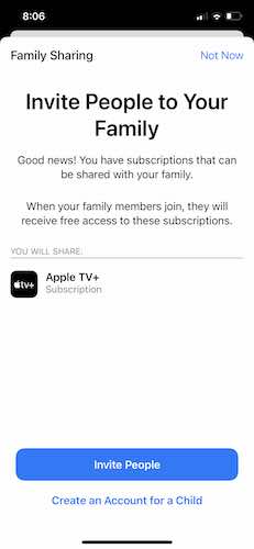 Setup Apple Family Sharing Invite Iphone