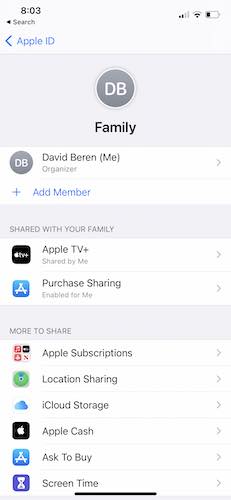 Setup Apple Family Sharing Iphone Addmember