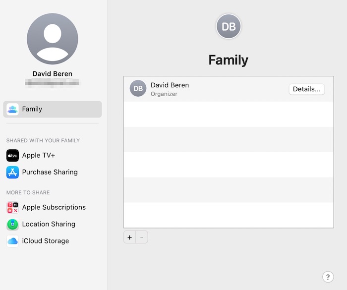 Setup Apple Family Sharing Mac Addmember