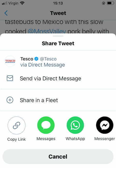 You can share other people's tweets as Fleets.