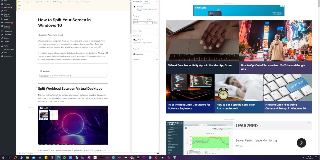 Spit Screen Windows 10 Hero