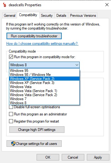 Steam Games Not Working Compatibility Mode