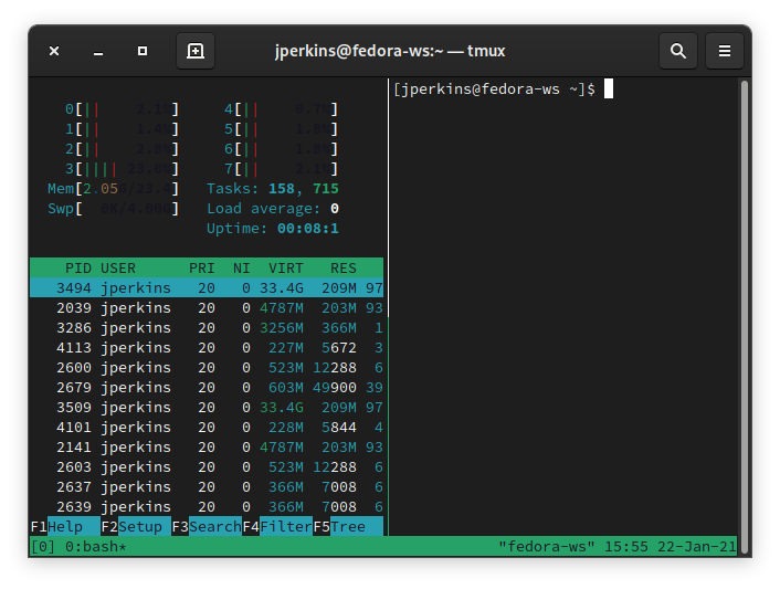 Tmux Vs Screen Tmux Split Horizontal 1
