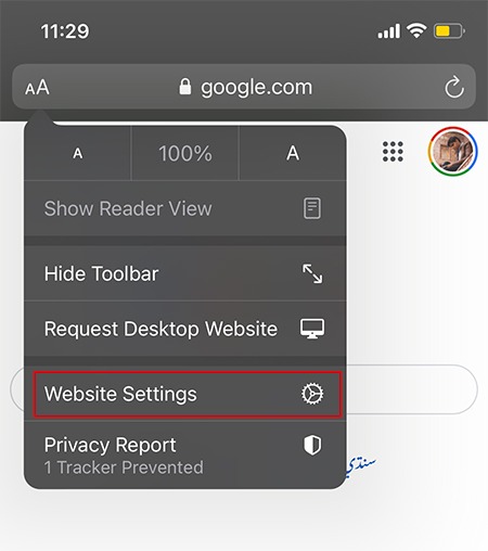 Block Access Safari Website Website Settings
