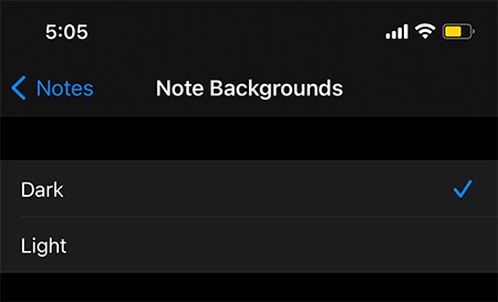 Change Background Notes Settings Color