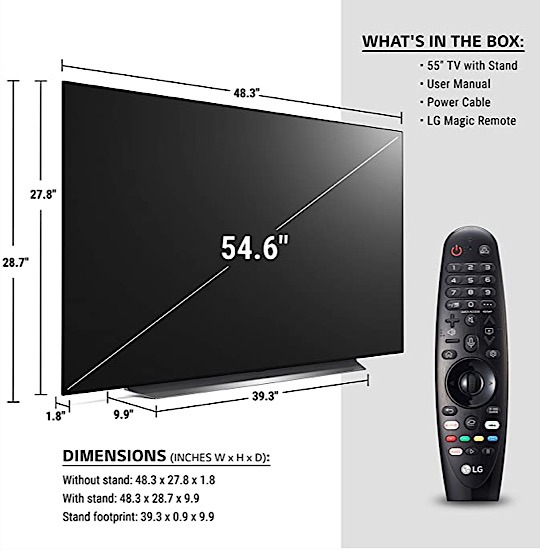 Lg 55 Smart Tv Dimensions