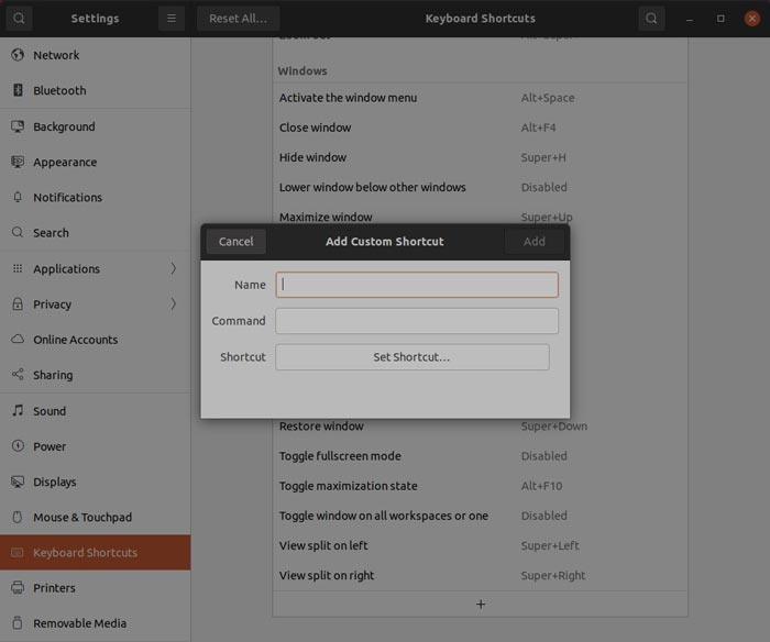 Remap Keys Gnome Add New