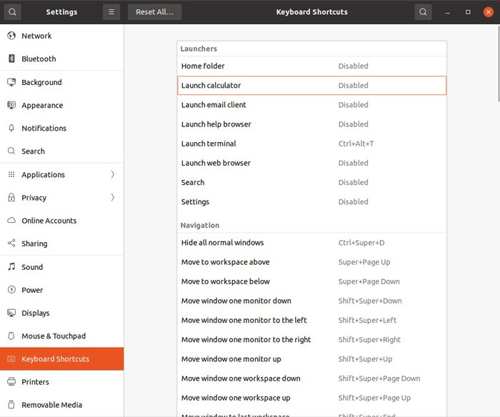 Remap Keys Gnome Choose Shortcut
