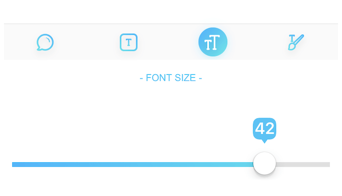 Choosing a font size in FancyBubble.