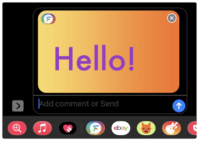 Sending your message with new iMessage  bubble color.