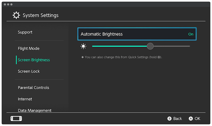 The Auto Brightness setting.