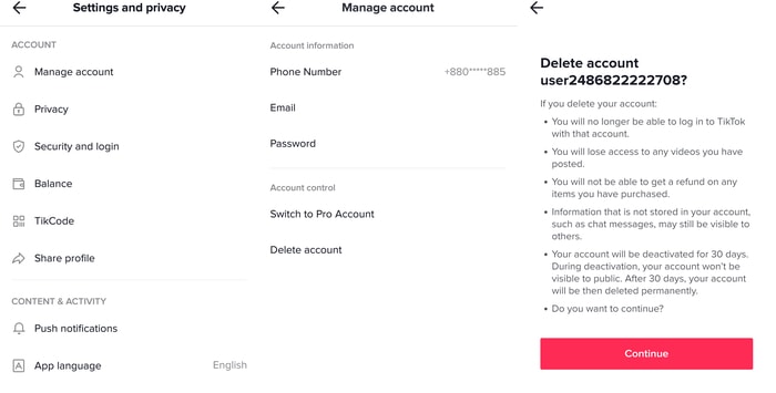 Delete Personal Data From Tiktok
